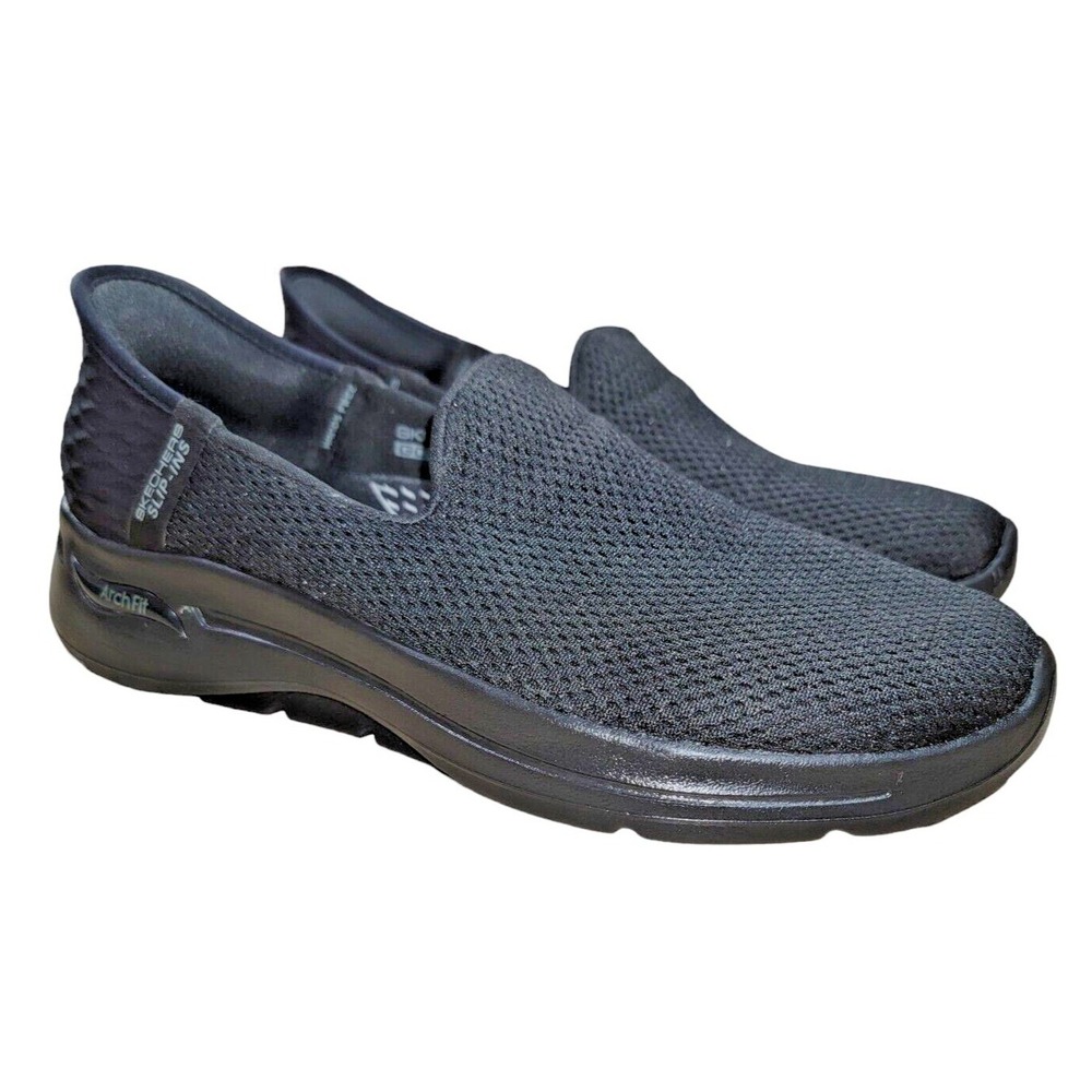 Skechers Slip-Ins Go Walk Arch Fit‎ 2.0 Delara Women's Black Walking Shoes Sz 9